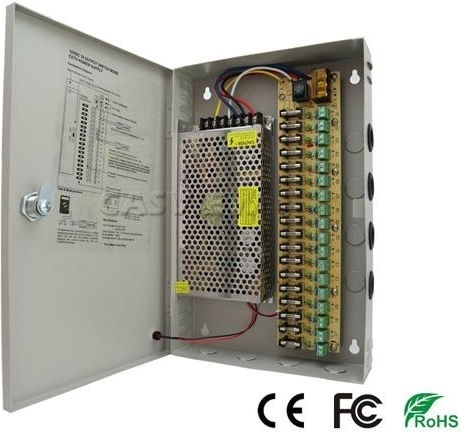 Anga CP1209-15A-18 Power Box for CCTV Systems 12V / 15A / 180W 18 outputs 552-119
