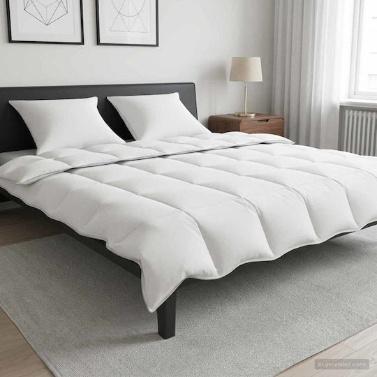 vidaXL Hotel Quilt Set White Double 200x220cm 3 Pieces
