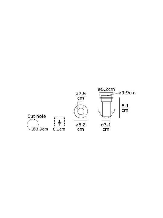 VK Lighting LED Floor Lamp 2.2W 8.1x5.2cm