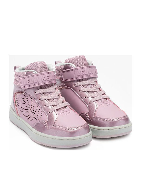 Kids Sneakers with Hoop & Loop Closure Pink