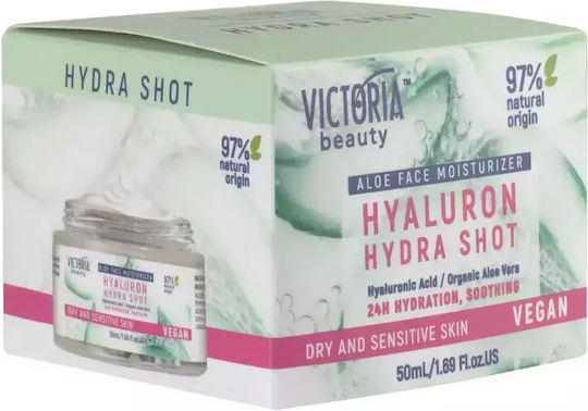 Victoria Beauty Hydra Shot Gesichtscreme mit Hyaluronsäure, Aloe Vera +& Niacinamid 50ml