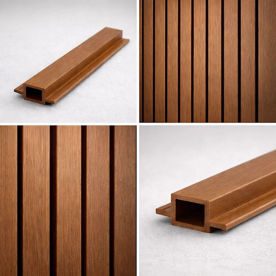 Showood Panou de perete 3D de Grădină din Lemn 2.5x6x290buc 1buc Brown