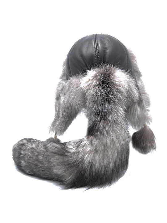 Dermatina 100 Дамско Furry Шапка Черно