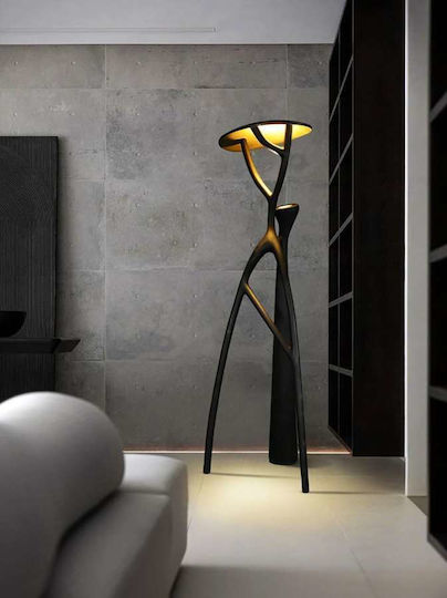 Atman LED Φωτιστικό Δαπέδου Υ187xΜ70εκ. με Θερμό Λευκό Φως Μαύρο