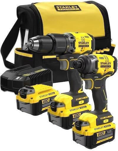 Stanley SFMCK461D2S Комплект Отвертка и Ударна Бормашина Безчеткови 18V с 2 Батерии 2Ah и Калъф с Зарядно Устройство