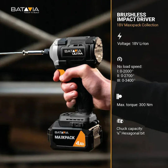 Batavia Șurubelniță cu impact cu baterie Solo Fără Perii 18V
