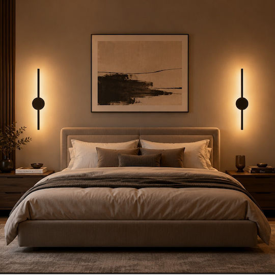 VenCore Lampă de Perete Modernă cu LED Integrat și Lumină Albă Reglabilă Neagră 11x5.5cm