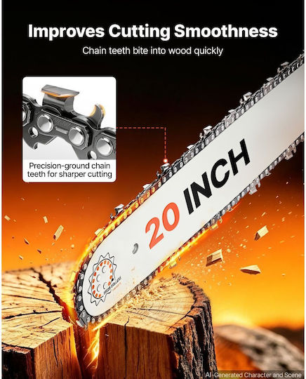Vevor Gasoline Chainsaw 3.62hp 7.2kg with 50.8cm Blade and Easy Start