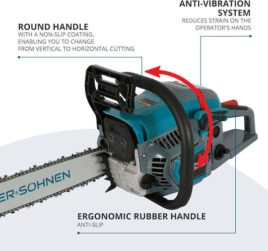 Gasoline Chainsaw 54.5cc 5.6kg with 40cm Blade
