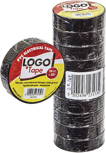Logo Insulation Tape 19mm x 18.3m PVC Black Black