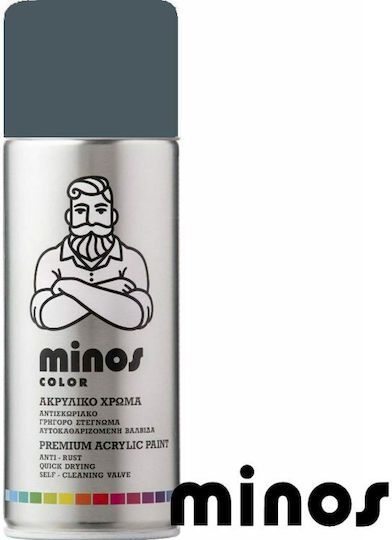 Minos Spray Spray Farbe Acryl mit Metallisch Effekt Gray 400ml