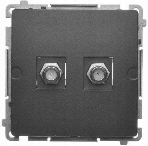 Simon Basic Antennensteckdose Doppeltyp F Rahmen Matt Schwarz Bmaf2.01/49