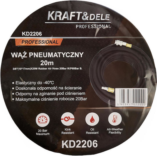 Кримпован пневматичен маркуч 20 м Kraft&dele 10 x 17 мм 20 bar Kd2206