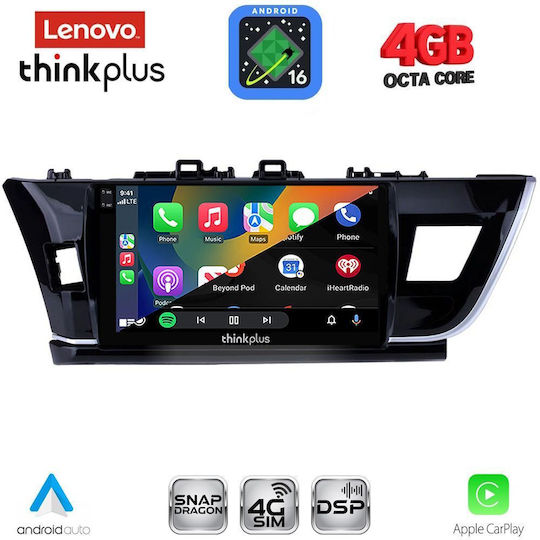 Lenovo Sistem Audio Auto Pentru Toyota Corolla 2013-2016 Bluetooth USB Wi-Fi GPS Apple CarPlay Android Auto Cu Ecran Tactil 10"