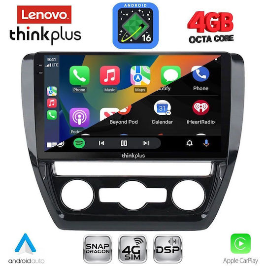 Lenovo Car Audio System for Volkswagen Jetta 2010-2016 Bluetooth USB WiFi GPS Apple CarPlay Android Auto with 10" Touch Screen
