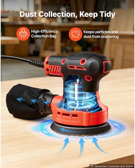 Vevor YSGDSGJSDKD50LY87001V2 Eccentric Sander 127mm Electric 250W with Speed Setting