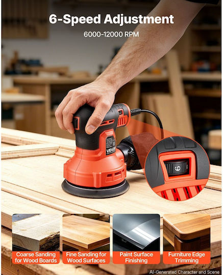 Vevor YSGDSGJSDKD50LY87001V2 Eccentric Sander 127mm Electric 250W with Speed Setting