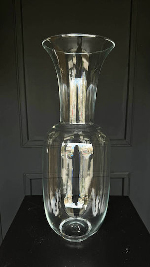 Decorative Narrow Neck Glass Transparent Vase 50*20cm