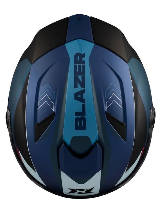 Axxis Blazer SV Black/Blue/White Mat Каска за мотор Джет ECE 22.06 1550гр със Sunvisor