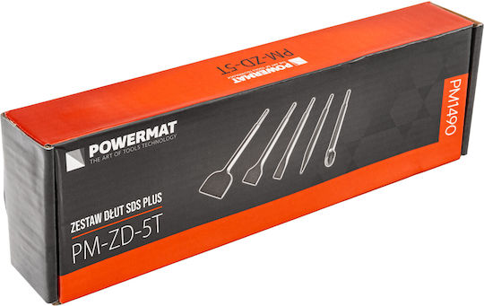 Powermat Set Spitzmeißel & Bohrer 5 Stück mit Steckdose SDS Plus