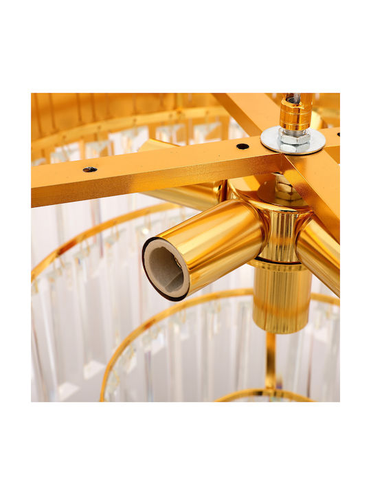 Agora Lighting Agora Lighting Kronleuchter 6xE14 Ø50cm mit Kristallen Gold