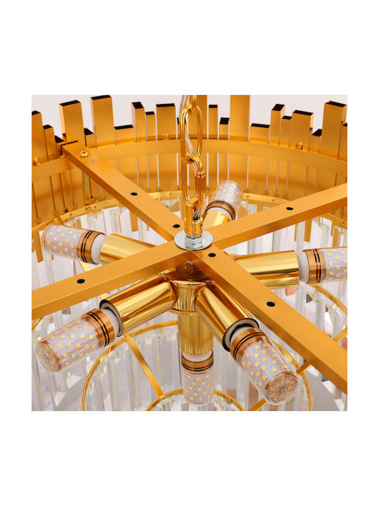 Agora Lighting Agora Lighting Kronleuchter 6xE14 Ø50cm mit Kristallen Gold