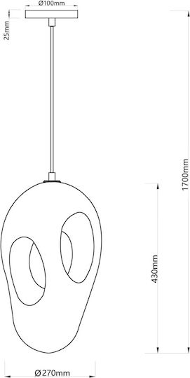 Agora Lighting Deckenleuchte Weiß mit Lampenbirnensockel E27 27x27cm