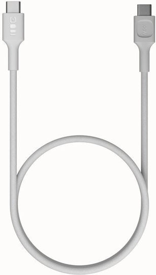 Green Cell Cablu Braided USB-C tată - USB-C 100W PD Alb 0.3m KABGC100PS30SW