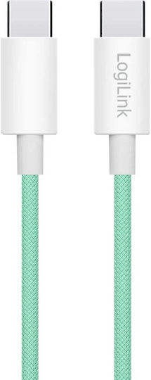 LogiLink Geflochtenes USB 2.0 Kabel USB-C männlich - USB-C 60W PD Grün 1m CU0347