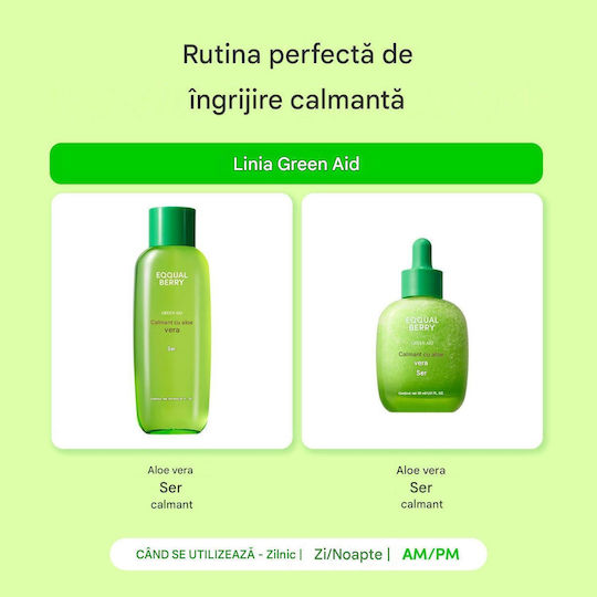 Eqqualberry Dischete Tonifiante pentru Față cu Centella Asiatica, Niacinamidă și Ceai Verde 150ml