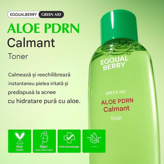 Eqqualberry Dischete Tonifiante pentru Față cu Centella Asiatica, Niacinamidă și Ceai Verde 150ml