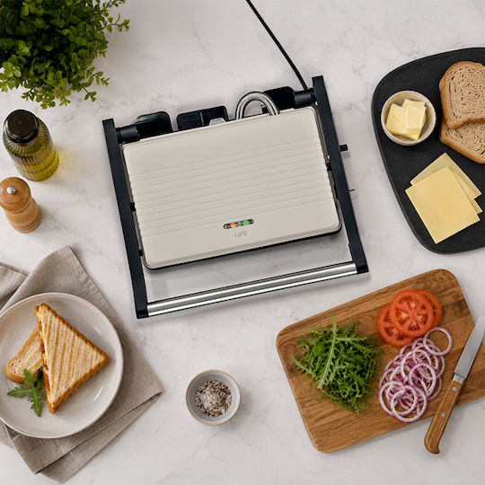 Life Сандвич мейкър Грил 1000W Сив