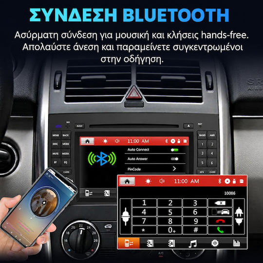 Junsun Автомобилна Аудио Система за Mercedes-Benz Sprinter / Viano / Vito (Bluetooth/USB/Вграден Wi-Fi/GPS/Apple CarPlay/Android Auto/CD) с Touch Screen 7"