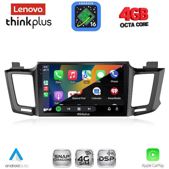 Lenovo Sistem Audio Auto pentru Toyota RAV 4 2013-2019 Bluetooth USB Wi-Fi GPS Apple CarPlay Android Auto cu Ecran Tactil 10"