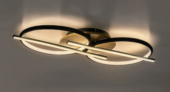 Rabalux Smart Black Mount Ceiling Light With Integrated LED And Remote Control