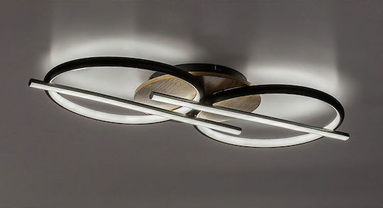Rabalux Smart Black Mount Ceiling Light With Integrated LED And Remote Control