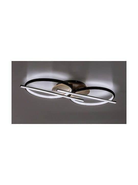 Rabalux Smart Deckenleuchte Schwarz mit Integrierter LED und Fernbedienung