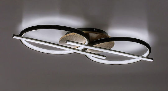 Rabalux Smart Black Mount Ceiling Light With Integrated LED And Remote Control