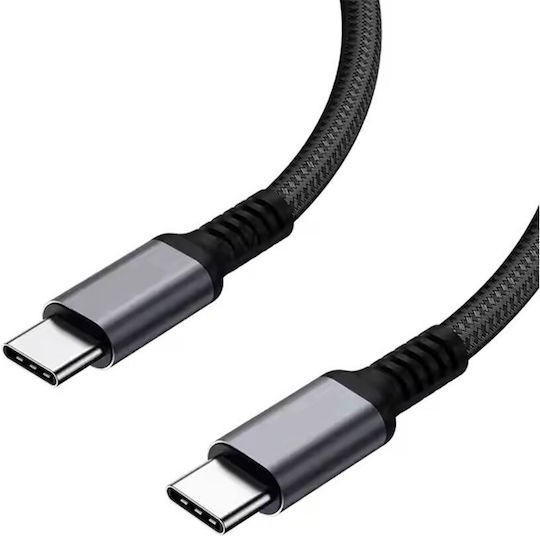 Cablu Braided USB-C tată - USB-C Negru 1m