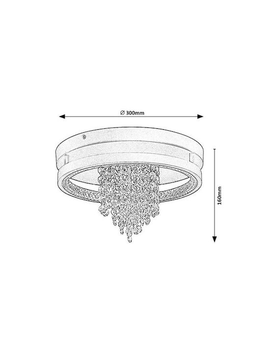 Rabalux Smart Deckenleuchte Schwarz mit Integrierter LED und Kristallen Rabalux Smart Deckenleuchte Schwarz mit Integrierter LED und Kristallen