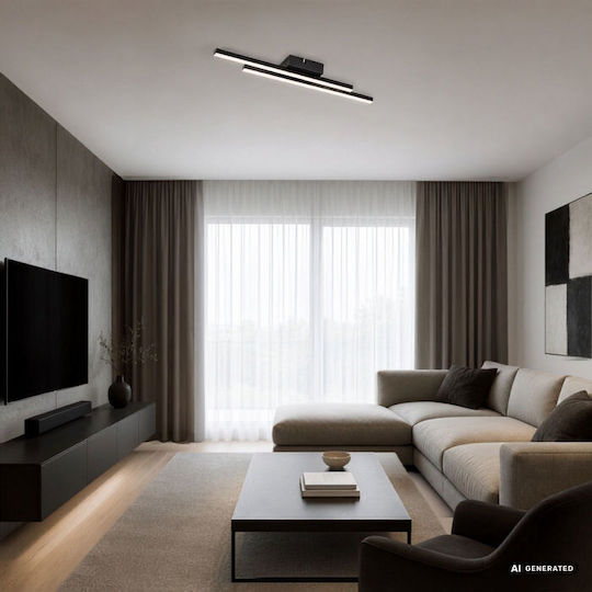 Rabalux Smart Black Mount Ceiling Light with Integrated LED