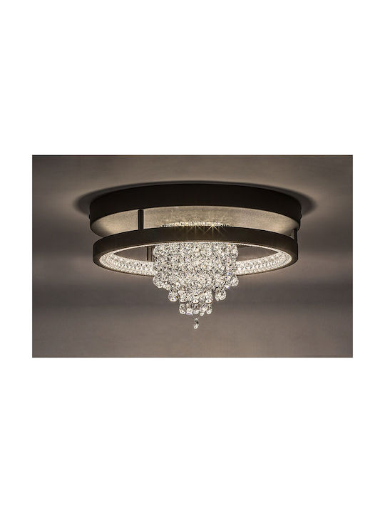 Rabalux Smart Deckenleuchte Schwarz mit Integrierter LED und Kristallen