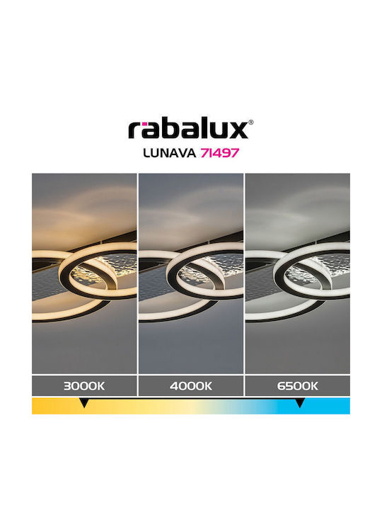 Rabalux Smart Deckenleuchte montieren 58cm Schwarz mit Integrierte LED und Fernbedienung