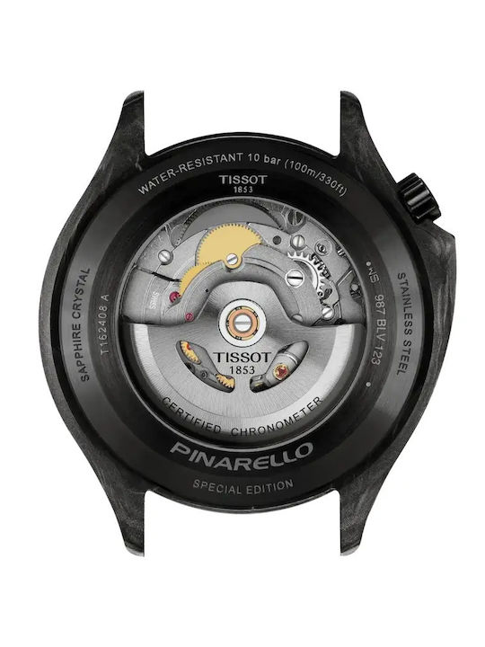 Tissot Мъжки Часовник 43mm На Батерия с Черен Металик Браслет