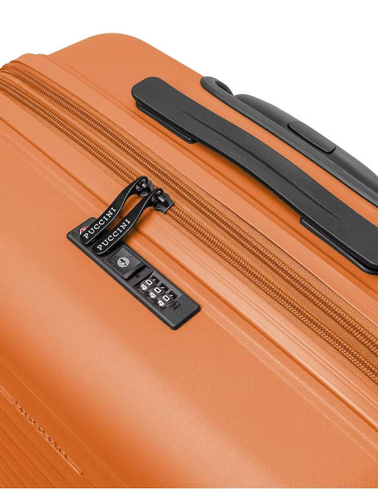 Puccini Seoul Μεγάλη Βαλίτσα Ταξιδίου Σκληρή Orange Ύψους 78εκ.