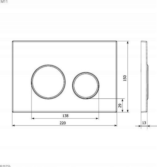 KK-Pol Flush Plate for Dual Flush Cisterns