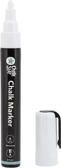 Set Of 2 Chalkstar Liquid Chalk Markers Round Tip 2-4 Mm White Ink Water-Based Non-Toxic Easy To Erase Liquid For Windows Showcases Blackboards Mirrors Non-Porous Surfaces