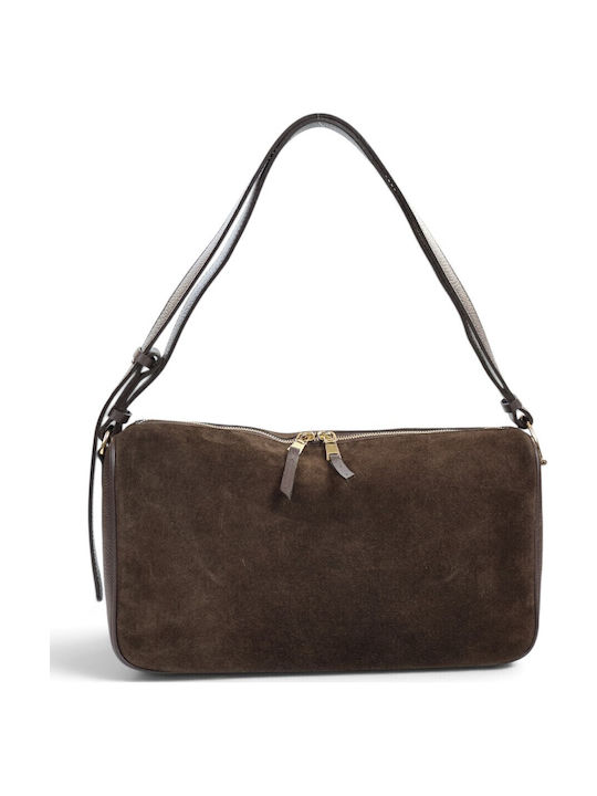 Leather Women's Shoulder Bag Suede Brown