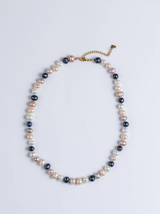 Cuoro Necklace with Pearls
