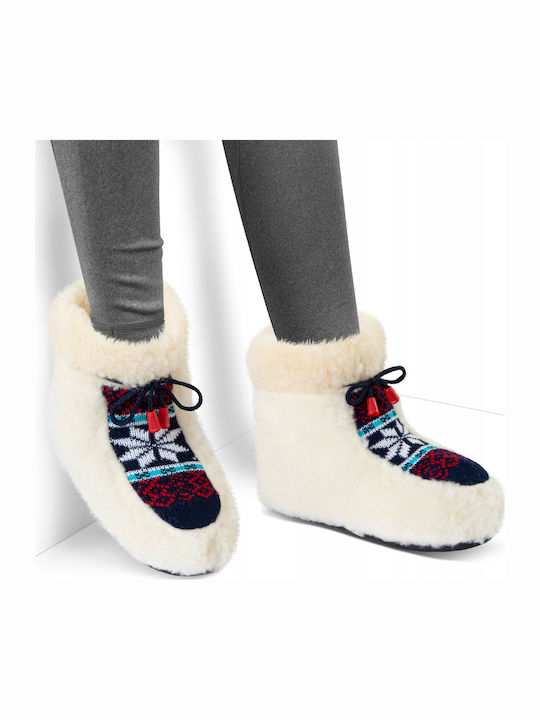 Woolen Winter Women's Blue Slippers